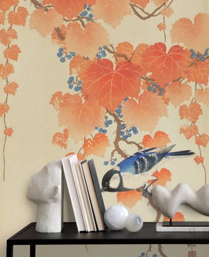 papel tapiz de hojas de naranja y herrer