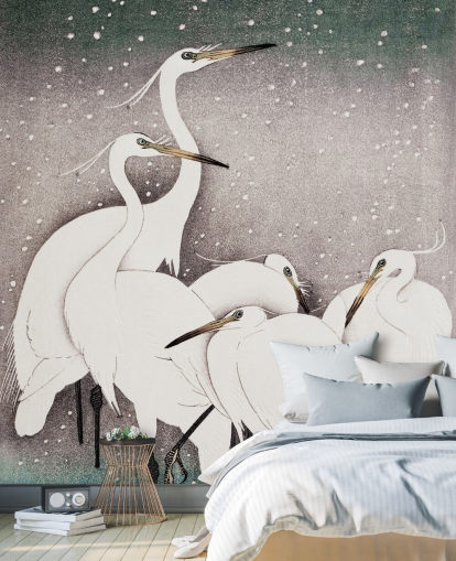 white egrets behang white egrets behang