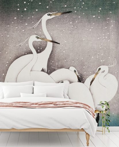 fondo de pantalla garcetas blancas