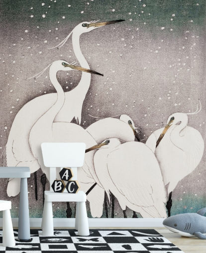 fondo de pantalla garcetas blancas