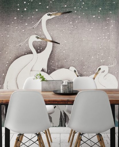 valkoinen egrets tapetti