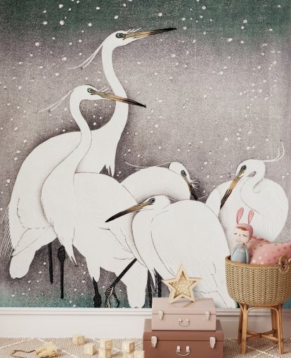 carta da parati white egrets