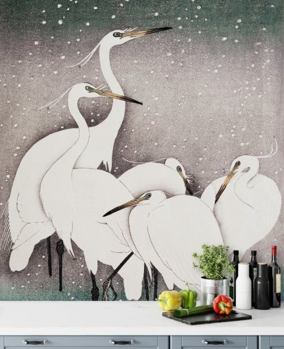 fondo de pantalla garcetas blancas