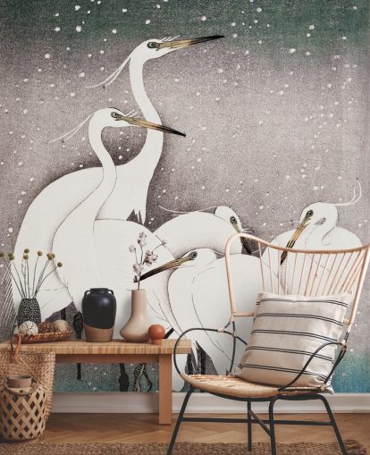 vita egrets tapet vita egrets tapet