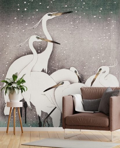 carta da parati white egrets