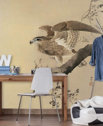 eagle oriental painting wallpaper