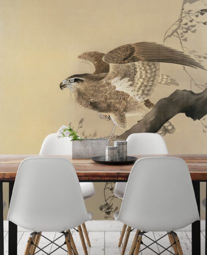 eagle oriental painting wallpaper