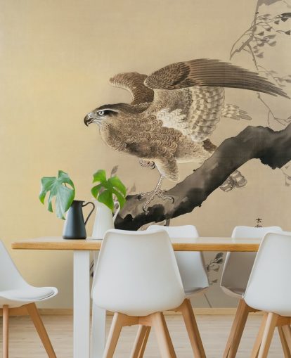 eagle oriental painting wallpaper