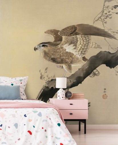 papel pintado de pintura oriental águila