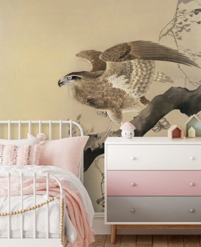 carta da parati pittura orientale aquila