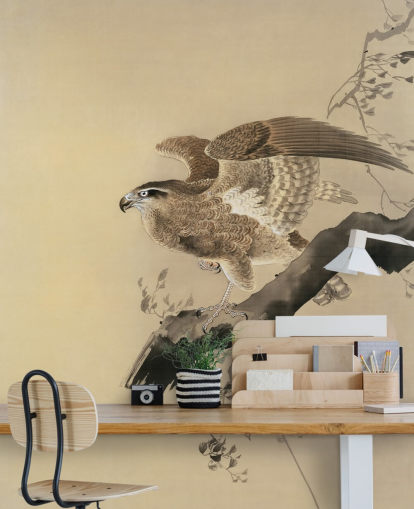 papel pintado de pintura oriental águila