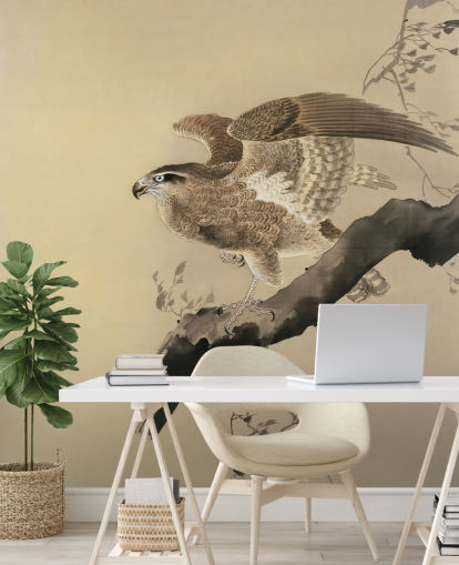 papier peint peinture orientale aigle