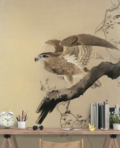 eagle oriental schilderij behang