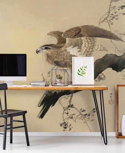 eagle oriental painting wallpaper