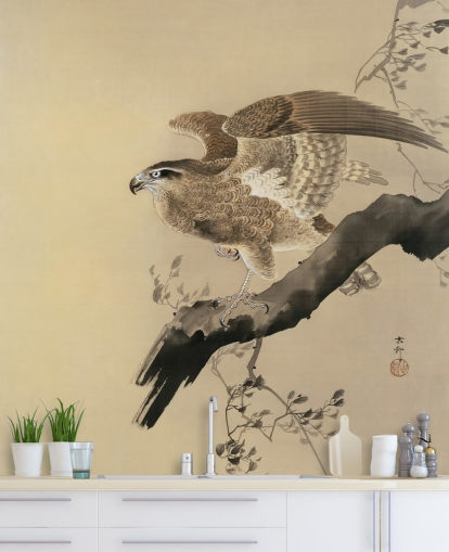 papel pintado de pintura oriental águila