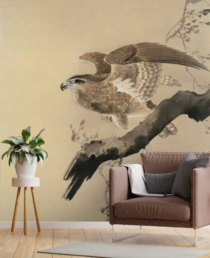 eagle oriental painting wallpaper
