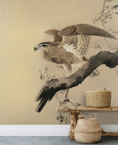 papel pintado de pintura oriental águila
