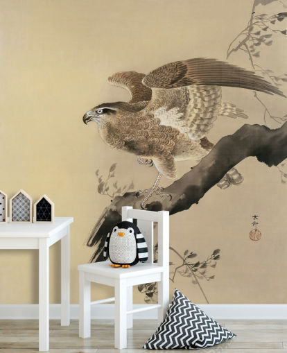 eagle oriental painting wallpaper