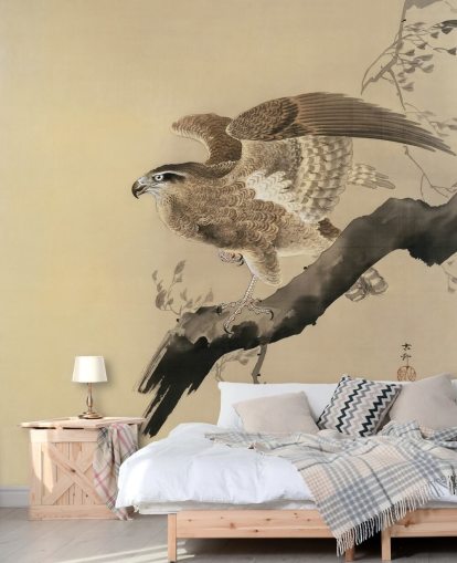 papel pintado de pintura oriental águila
