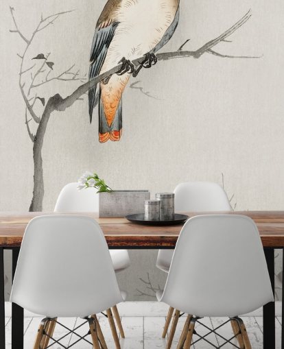 papier peint oiseau peste gris et blanc cassé papier peint oiseau peste gris et blanc cassé