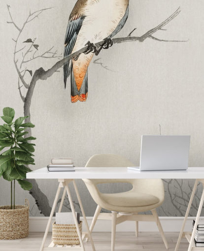 grey and off-white plague bird wallpaper grey and off-white plague bird wallpaper