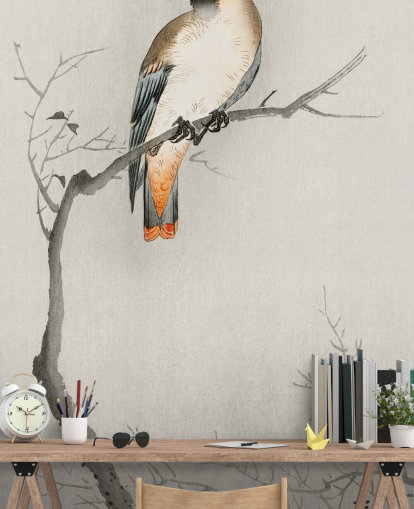 grey and off-white plague bird wallpaper grey and off-white plague bird wallpaper