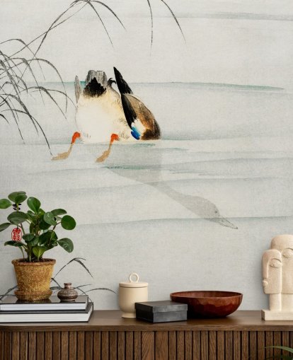 papel pintado pato bajo el agua