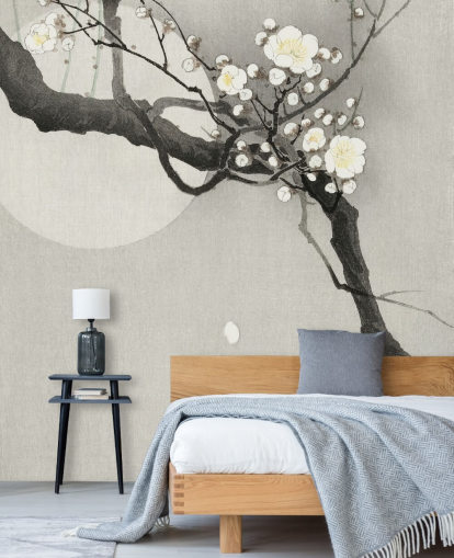 white cherry blossom branch wallpaper