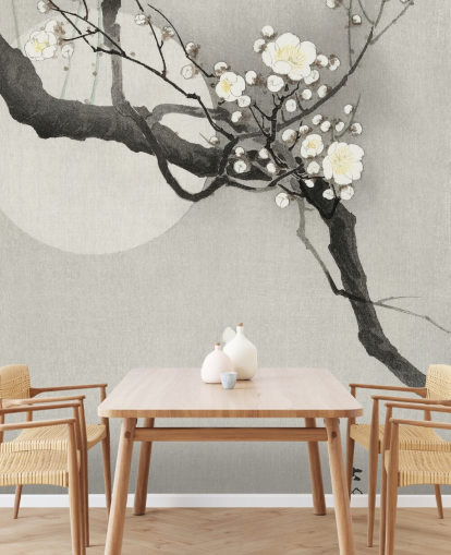 white cherry blossom branch wallpaper