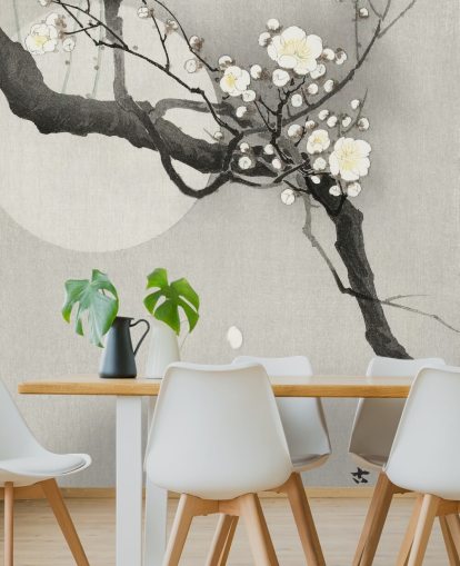 white cherry blossom branch wallpaper