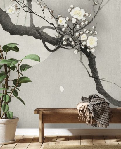 white cherry blossom branch wallpaper