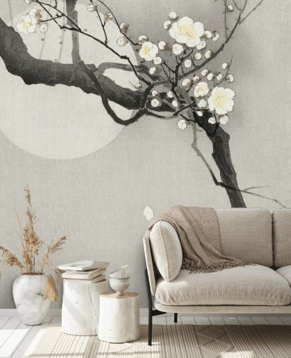 papel de parede branco flor de cerejeira