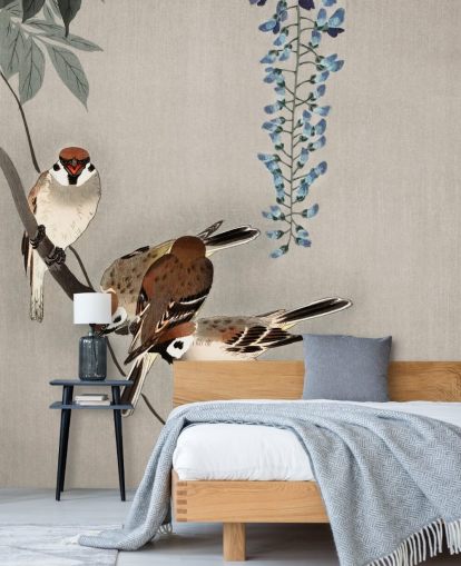 sparv, blåregn orientalisk tapeter sparv, blåregn orientalisk tapeter