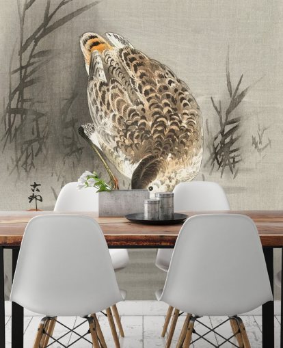 pájaro con pico largo papel pintado de pintura oriental