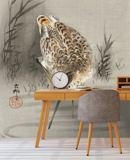 pájaro con pico largo papel pintado de pintura oriental