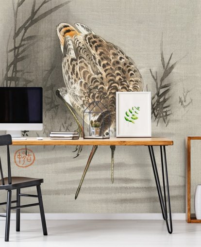 bird with long beak oriental painting wallpaper bird with long beak oriental painting wallpaper