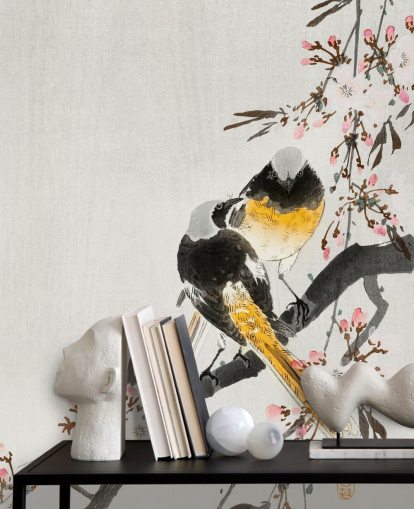 orientalische Vögel und Blüten Wallpaper