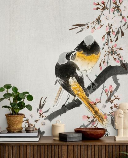 papier peint oiseaux et fleurs orientales papier peint oiseaux et fleurs orientales