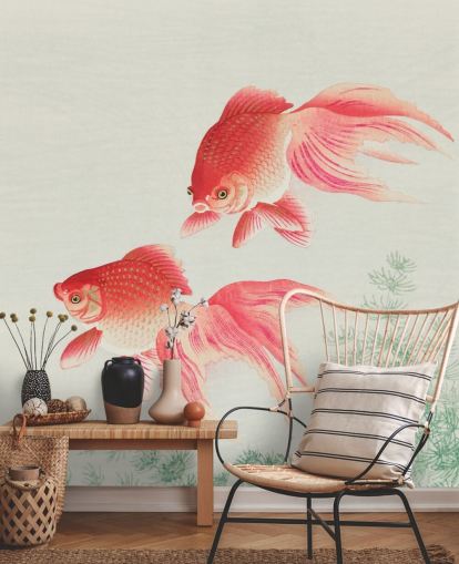 pink orientalsk fisk tapet