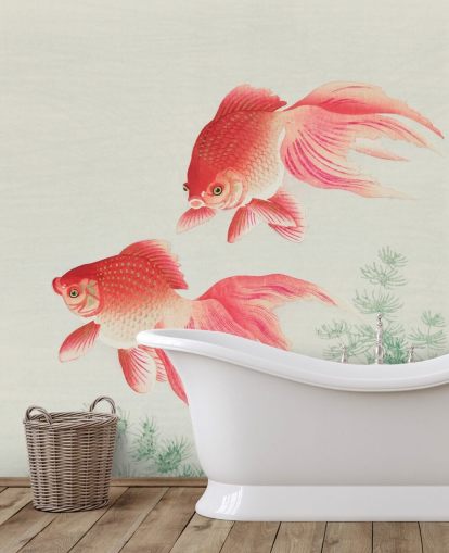 pink orientalsk fisk tapet