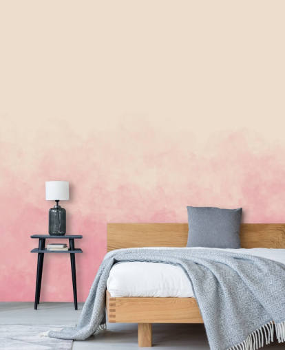 rosafarbenes Ombre-Tapeten-Wandbild namens Pink Smoke für Schlafzimmer
