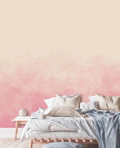 mural de papel de parede ombre rosa chamado Pink Smoke para quartos