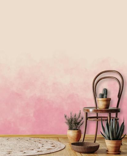 mural de papel de parede ombre rosa chamado Pink Smoke para quartos