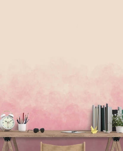 mural de papel pintado rosa ombre llamado Pink Smoke para dormitorios