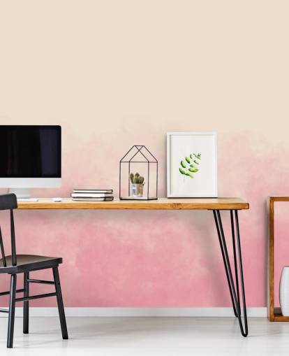 rosafarbenes Ombre-Tapeten-Wandbild namens Pink Smoke für Schlafzimmer
