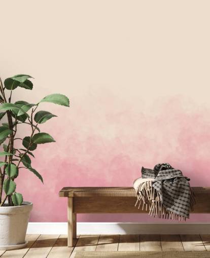 carta da parati murale rosa ombre chiamata Pink Smoke per camere da letto