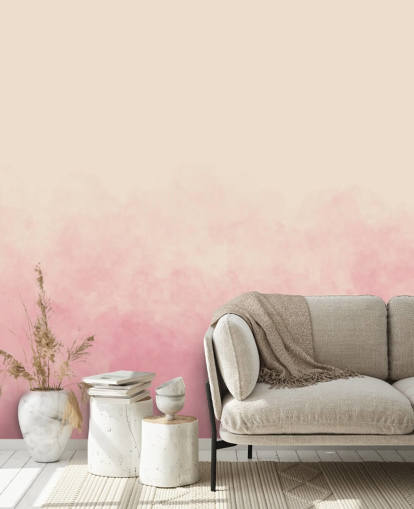 vaaleanpunainen ombre-taustakuvamaalaus nimeltä Pink Smoke makuuhuoneisiin vaaleanpunainen ombre-taustakuvamaalaus nimeltä Pink Smoke makuuhuoneisiin