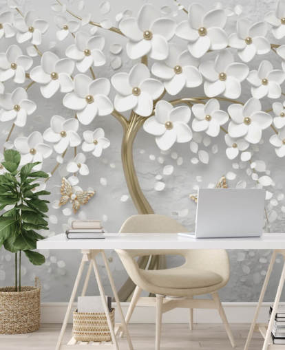 white and gold blossom wallpaper white and gold blossom wallpaper