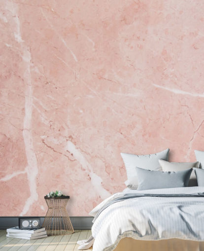 vaaleanpunainen marmoritapetti seinämaalaus nimeltä Blush Marble makuuhuoneisiin vaaleanpunainen marmoritapetti seinämaalaus nimeltä Blush Marble makuuhuoneisiin