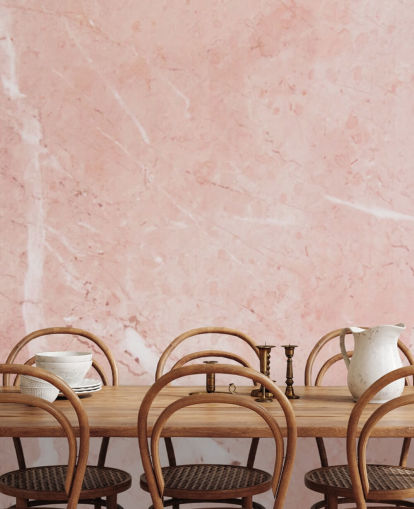 ljusrosa marmor tapetväggmålning kallad Blush Marble för sovrum